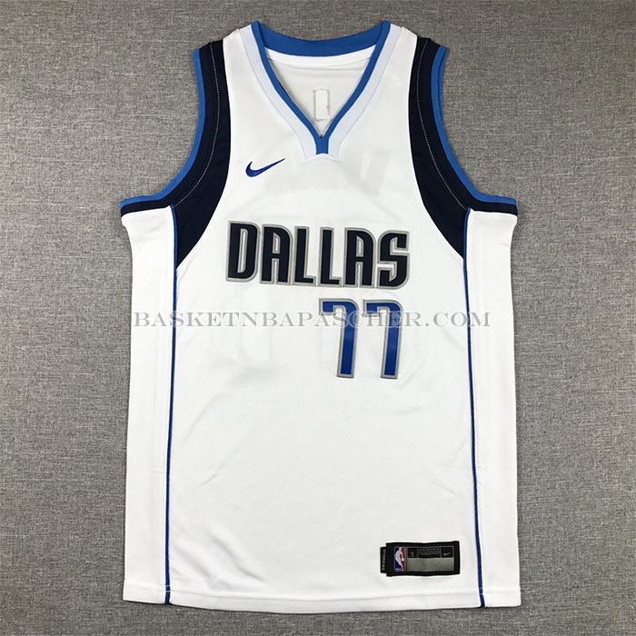 Maillot Enfant Dallas Mavericks Luka Doncic NO 77 Association 2021 Blanc